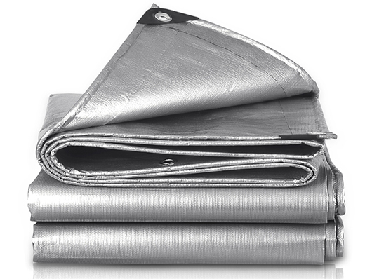 Durable Silver 170 gsm Woven fabric PE tarpaulin canvas sheet canvans with eyelets