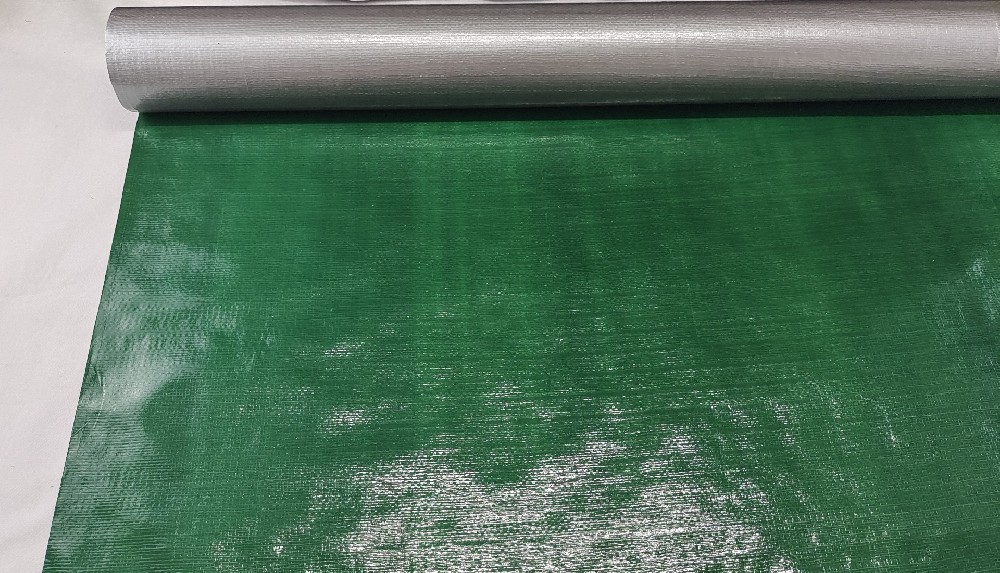 High strength roll Polyethylene woven Fabrics Green Silver Tarp Plastic Tarpaulin Manufacturer Customized 200gsm