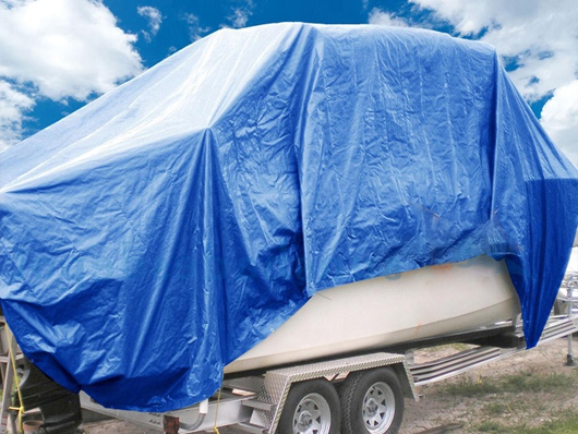 Blue 170gsm HDPE Waterproof Tarpaulin Sheet 4m 6m reinforced boat truck cover