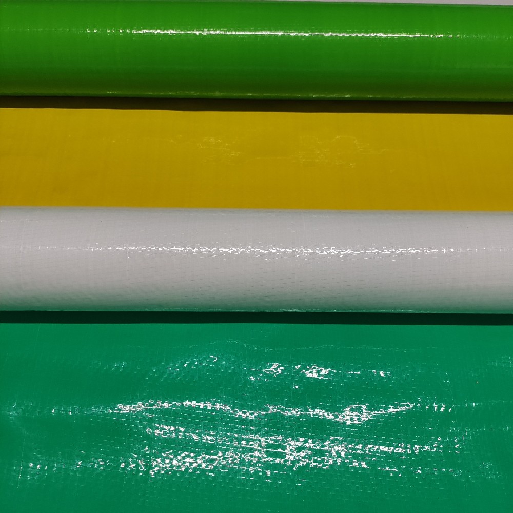 High strength uv stabilized plastic waterproof tarpaulin for roofing cover tarp rolls 200gsm green white outdoor canvas