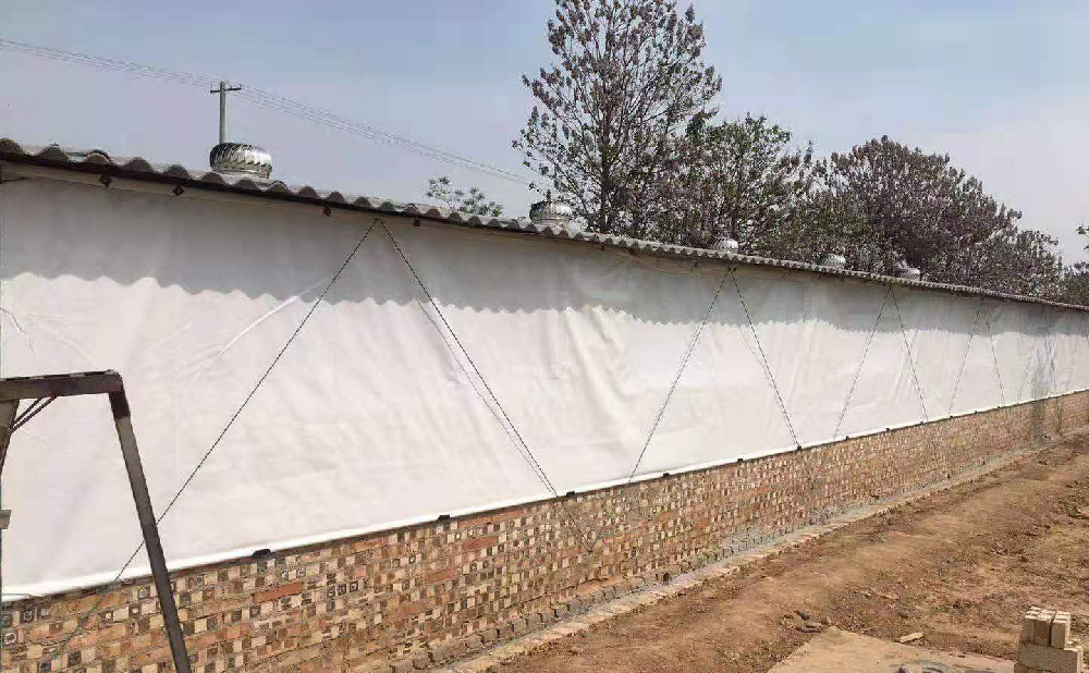 New products:PE woven poultry curtains with roll up system